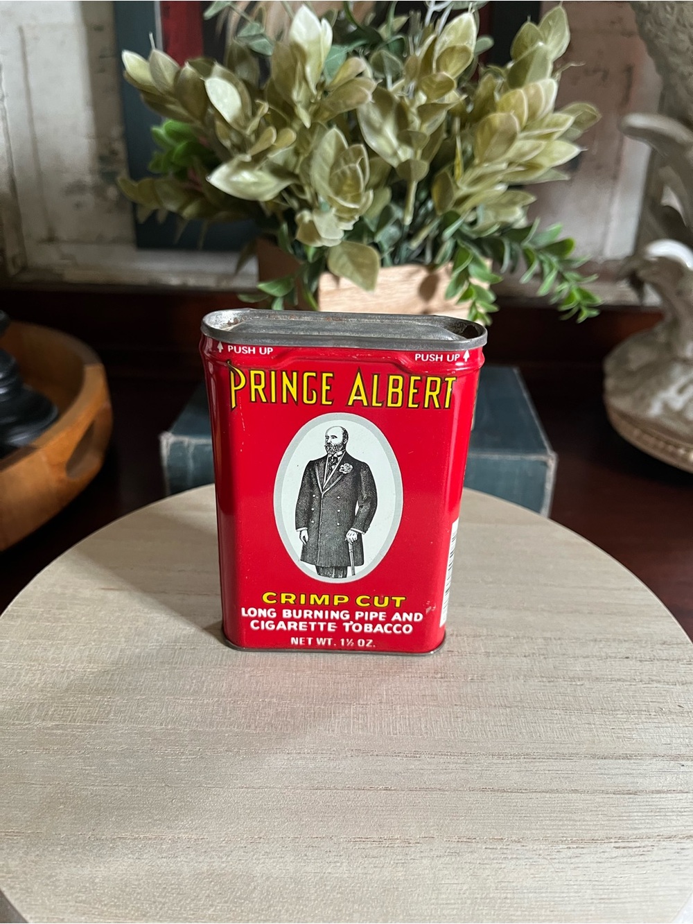 Prince Albert Red Crimp Cut Tobacco Tin Vintage